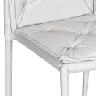 Wohnzimmerstuhl mit Struktur und Sitz aus Kunstleder Made in Italy - Grogu Viadurini