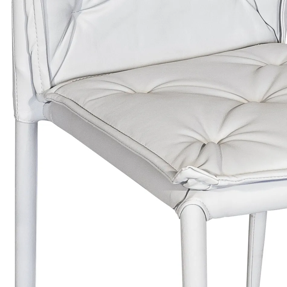 Wohnzimmerstuhl mit Struktur und Sitz aus Kunstleder Made in Italy - Grogu Viadurini