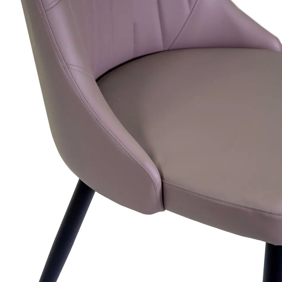 Wohnzimmersessel aus Metall und Öko-Leder in verschiedenen Ausführungen - Onde Viadurini