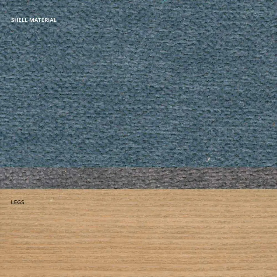 Wohnzimmerstuhl aus Stoff und modernem Holz, hergestellt in Italien, Oriella Viadurini