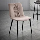 Wohnzimmerstuhl aus Faserstoff mit Ledereffekt und Metall Made in Italy - Gohan Viadurini