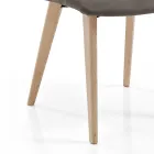 Wohnzimmerstuhl mit Stoffbezug und Beinen aus Eschenholz - Florinda Viadurini