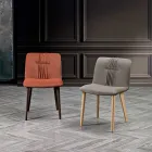 Wohnzimmerstuhl mit Stoffbezug und Beinen aus Eschenholz - Florinda Viadurini