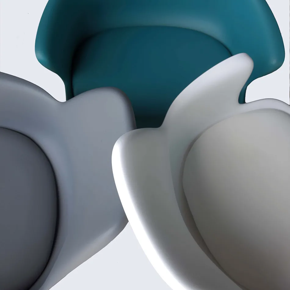 Bürostuhl mit Rollen, Armlehnen und höhenverstellbarem Sitz - Iuri Viadurini