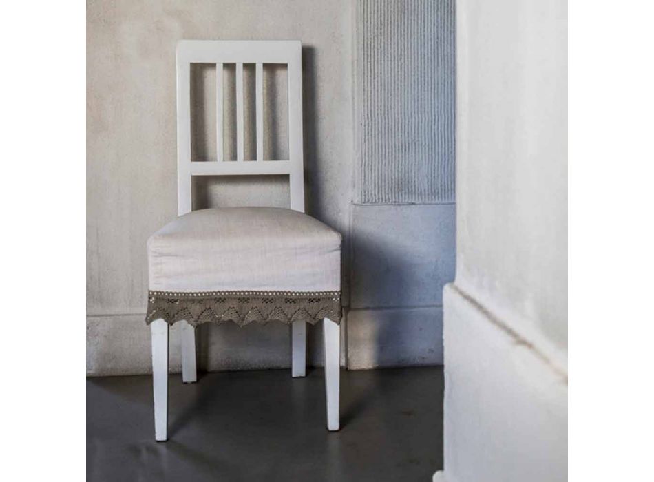 Moderner Design Stuhl aus weiß lackiertem Buchenholz, Shirley Viadurini