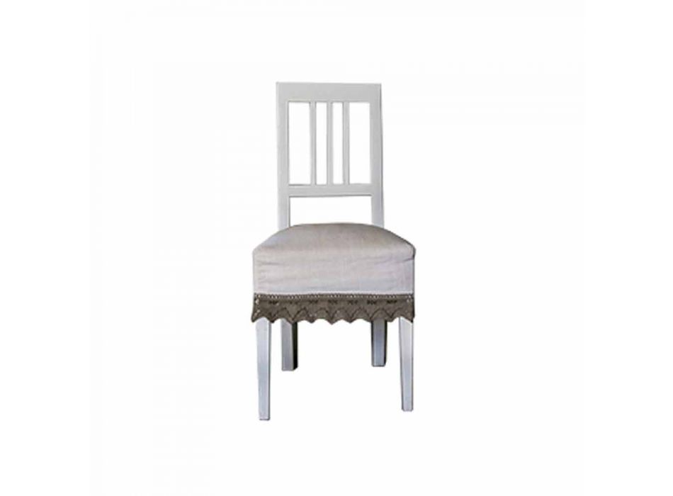 Moderner Design Stuhl aus weiß lackiertem Buchenholz, Shirley Viadurini