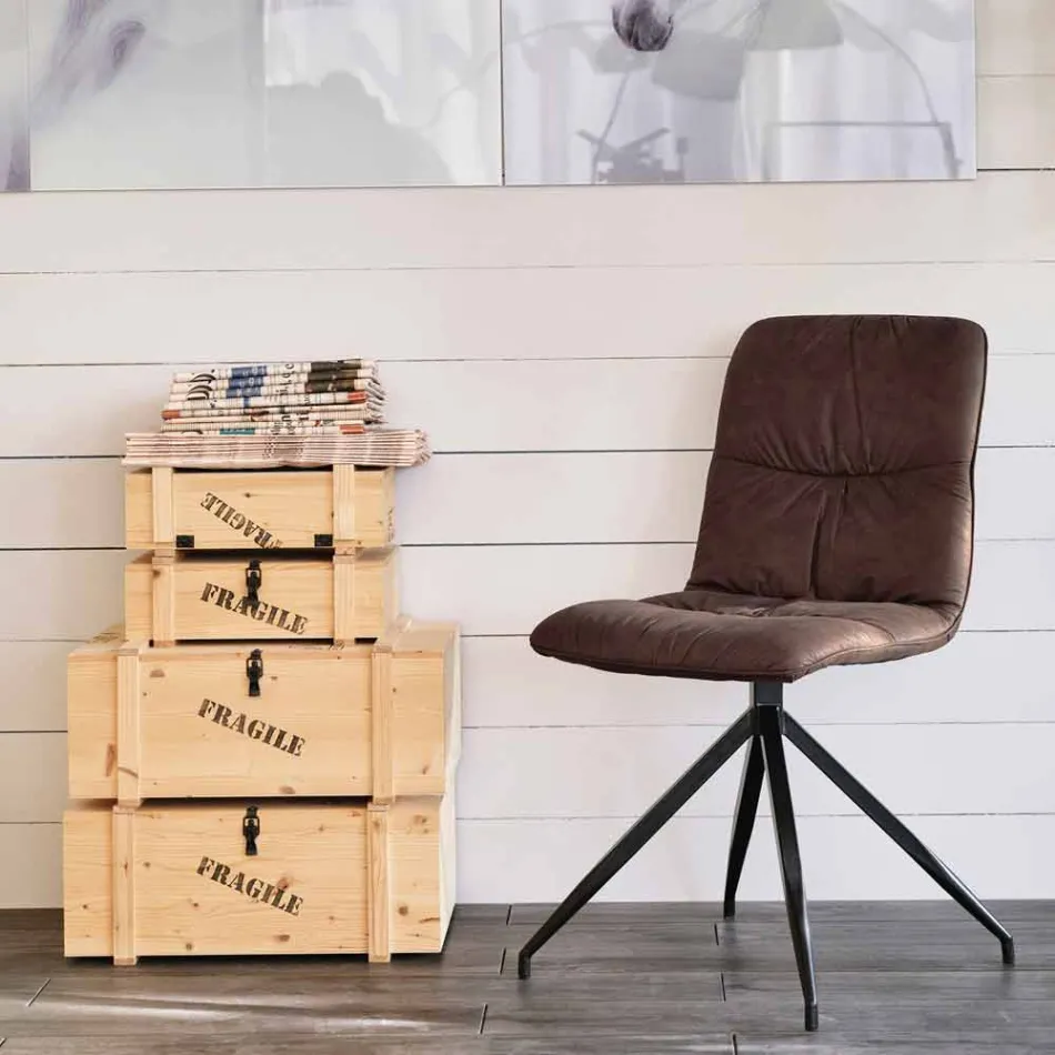 Stuhl im modernen Design mit Chiara-Stoff bezogen Viadurini