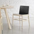 Hochwertiger Stuhl aus Buchenholz und Leder Made in Italy, 2 Stück - Nora
