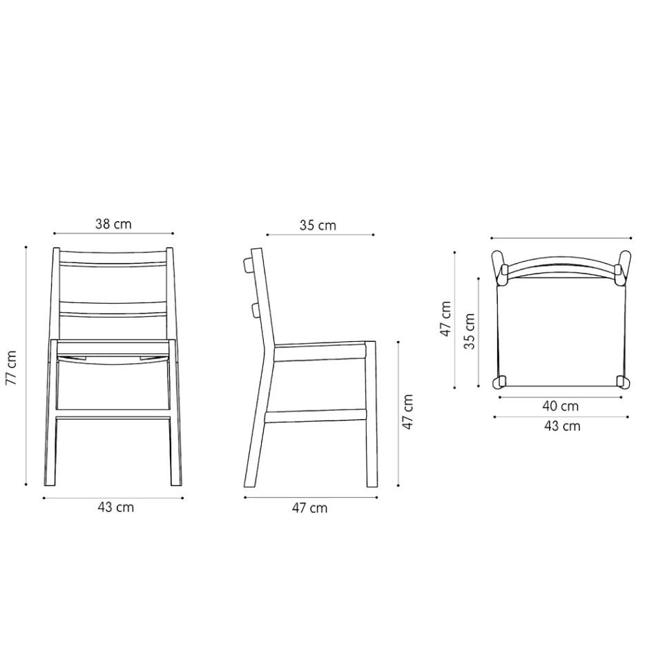 Hochwertiger Stuhl aus massivem Buchenholz, hergestellt in Italien, 2 Stück – Nora Viadurini