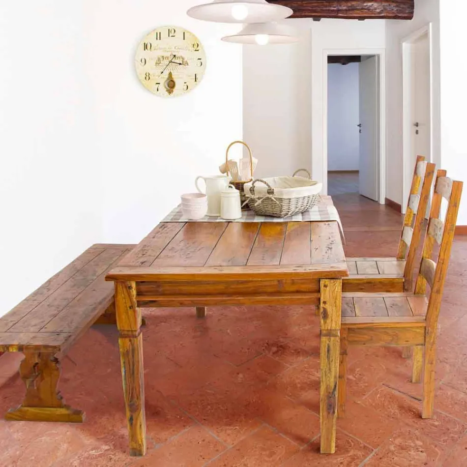 Klassischer Designstuhl aus massivem Akazienholz Homemotion - Moritz Viadurini