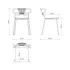Luxuriöser stapelbarer Stuhl aus Metall und Polyurethan, hergestellt in Italien, 2 Stück – Trosa Viadurini