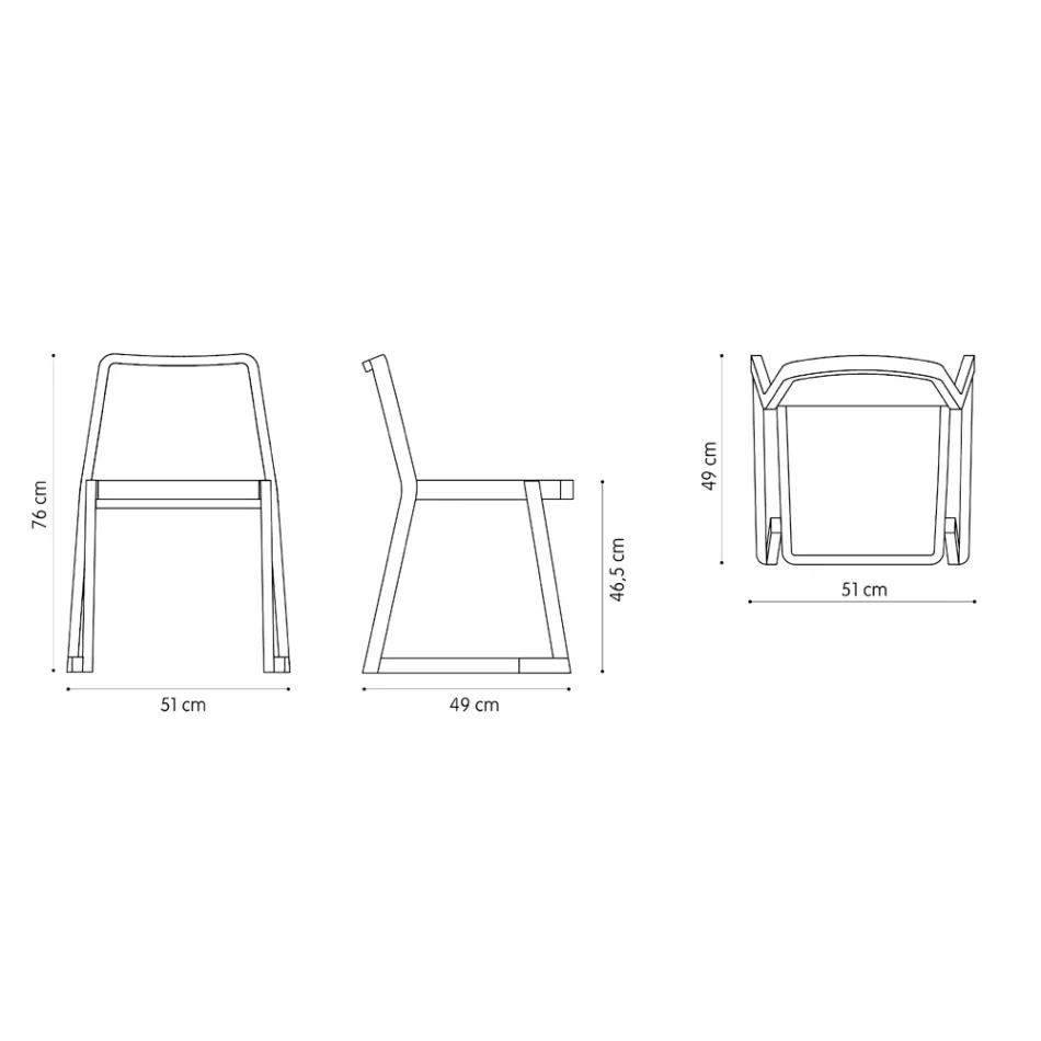 Hochwertiger stapelbarer Stuhl aus Buchenholz, hergestellt in Italien, 2 Stück – Leipzig Viadurini