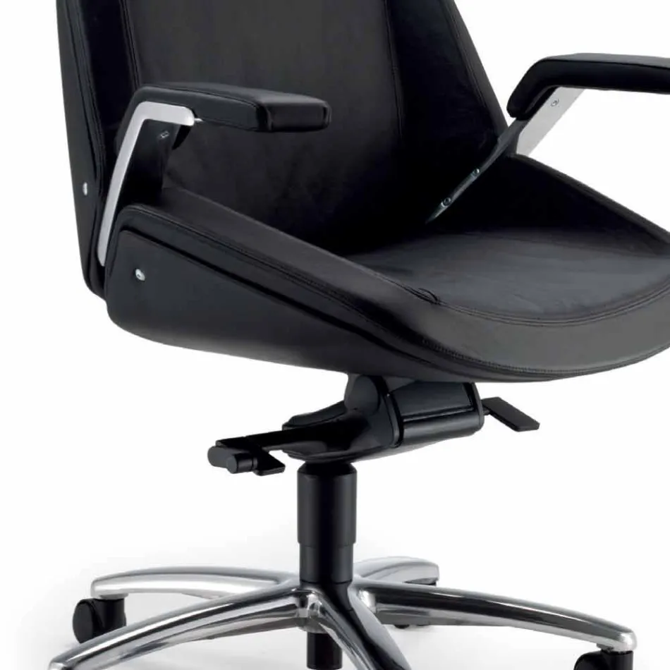 Chefsessel in Kuhhaut Ada Angelo Pinaffo & Gorgi Viadurini