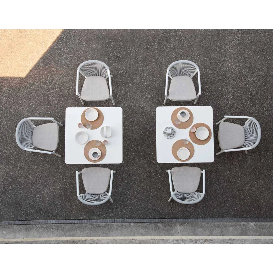 Gartenstuhl mit Armlehnen Stapelbar gepolstert H 78cm - Smart von Varaschin Viadurini