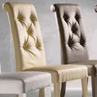 Gepolsterter Design-Stuhl, mit Capitonnè-Verarbeitung - Diana Viadurini