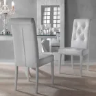 Gepolsterter Design-Stuhl, mit Capitonnè-Verarbeitung - Diana Viadurini