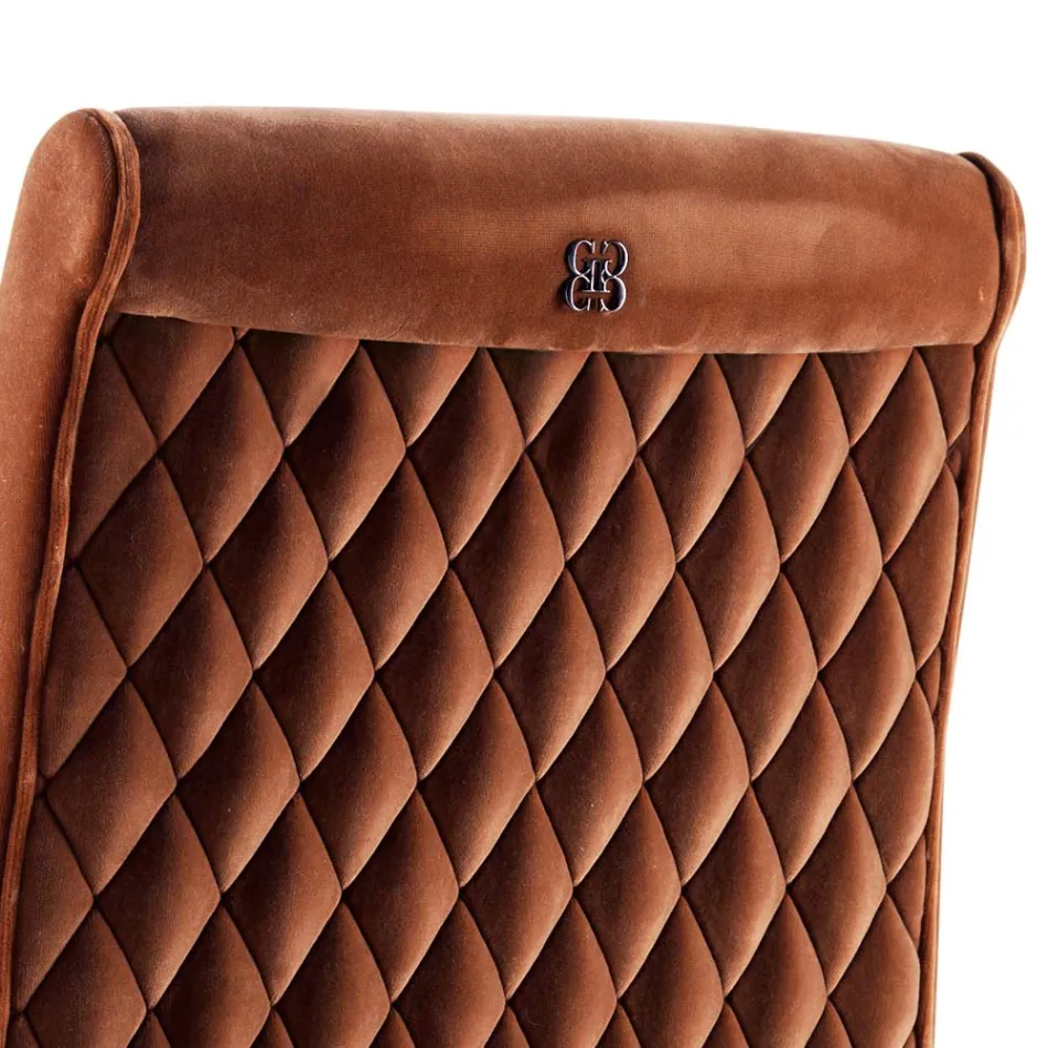 Polsterstuhl living aus Massivholz Grilli Zarafa in Italien hergestellt, 2 Stücke Viadurini