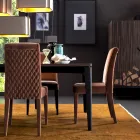 Polsterstuhl living aus Massivholz Grilli Zarafa in Italien hergestellt, 2 Stücke Viadurini