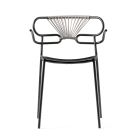Stapelbarer Stuhl mit Metallstruktur und Seil, hergestellt in Italien, 2 Stück – Trosa Viadurini