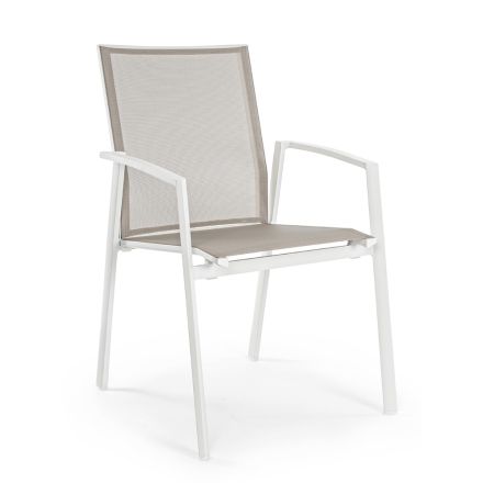 Stapelbarer Outdoor-Stuhl aus lackiertem Aluminium, Homemotion, 4 Stück – Odelia Viadurini