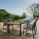 Stapelbarer Outdoor-Stuhl aus Textilene und Anthrazit-Aluminium, 6 Stück - Urban Viadurini