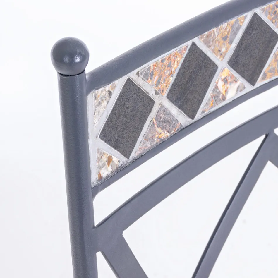 Stapelbarer Gartenstuhl aus Stahl mit oder ohne Armlehnen – Letizia Viadurini