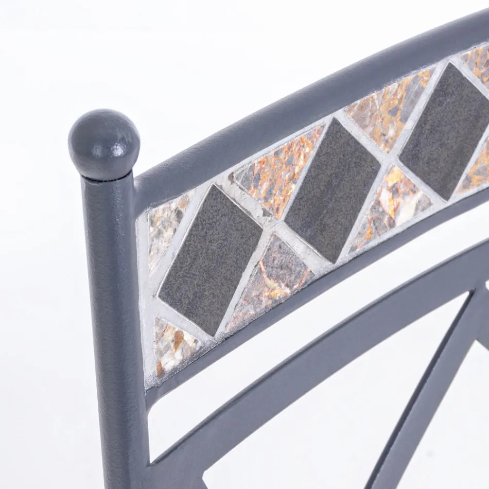 Stapelbarer Gartenstuhl aus Stahl mit oder ohne Armlehnen – Letizia Viadurini