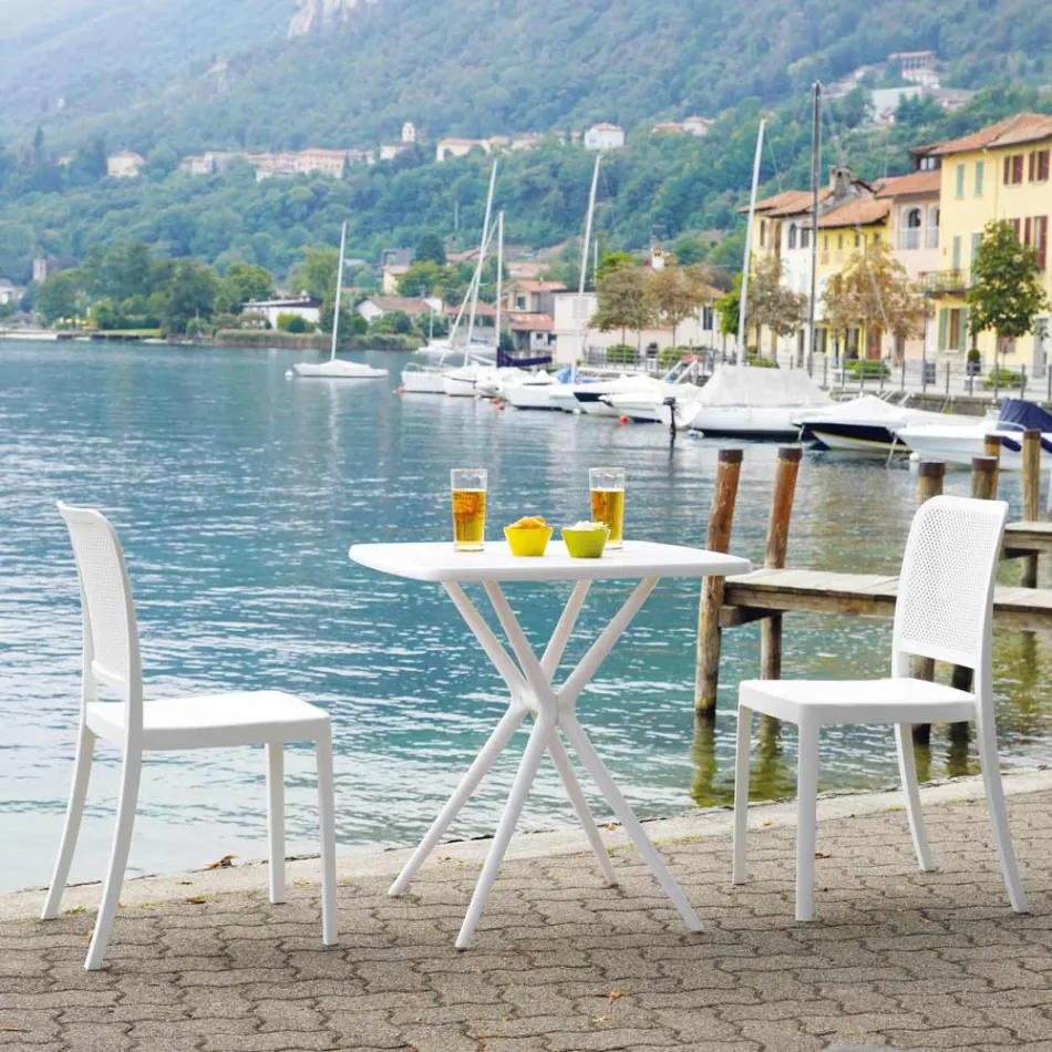 Stapelbarer Gartenstuhl aus Polypropylen und Fiberglas - Ciop Viadurini