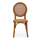Stapelbarer Wohnzimmersessel aus Ailando-Holz und Wiener Stroh - Laguna Viadurini
