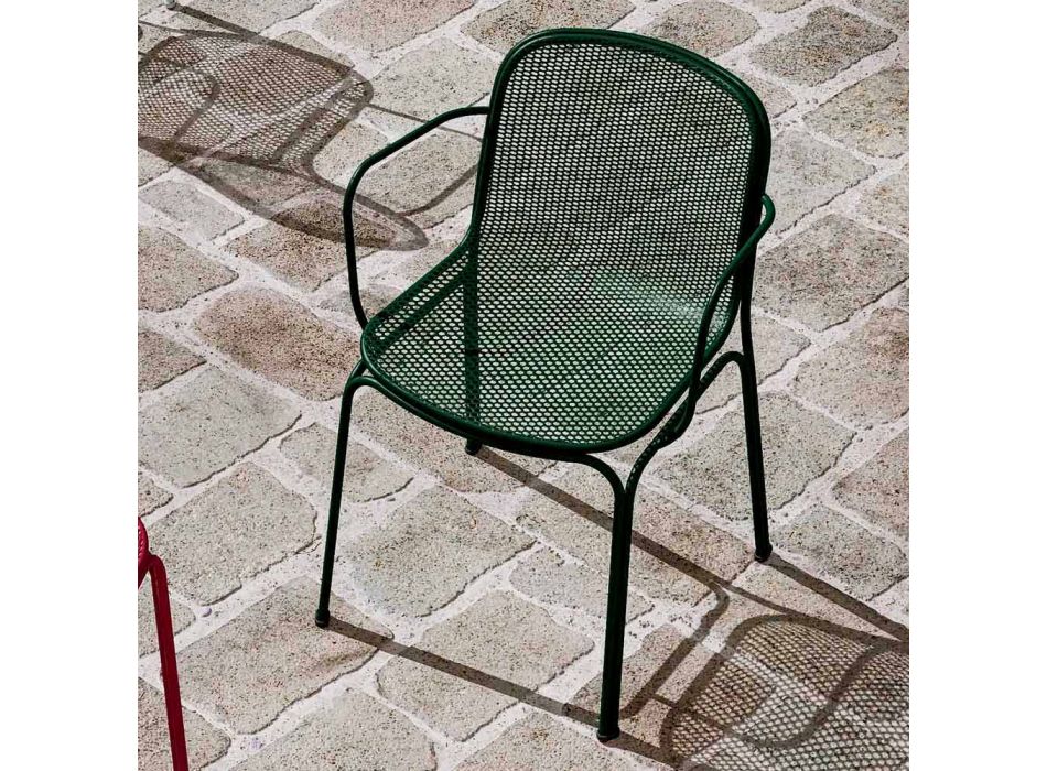 Stapelbarer Outdoor Metallstuhl Made in Italy, 4 Stück - Verna Viadurini