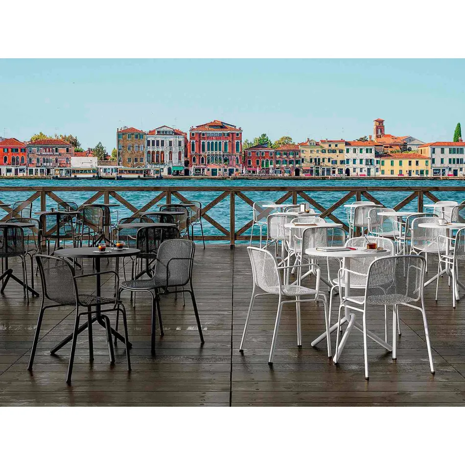 Stapelbarer Outdoor Metallstuhl Made in Italy, 4 Stück - Verna Viadurini