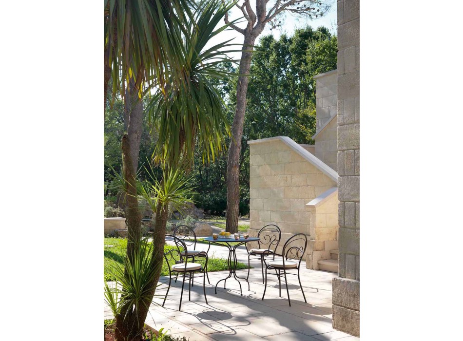 Stapelbarer Gartenstuhl aus Metall Made in Italy, 2 Stück - Autorität Viadurini