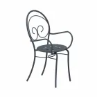Stapelbarer Gartenstuhl aus Metall Made in Italy, 2 Stück - Autorität Viadurini