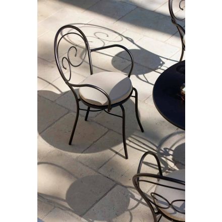 Stapelbarer Gartenstuhl aus Metall Made in Italy, 2 Stück - Autorität Viadurini