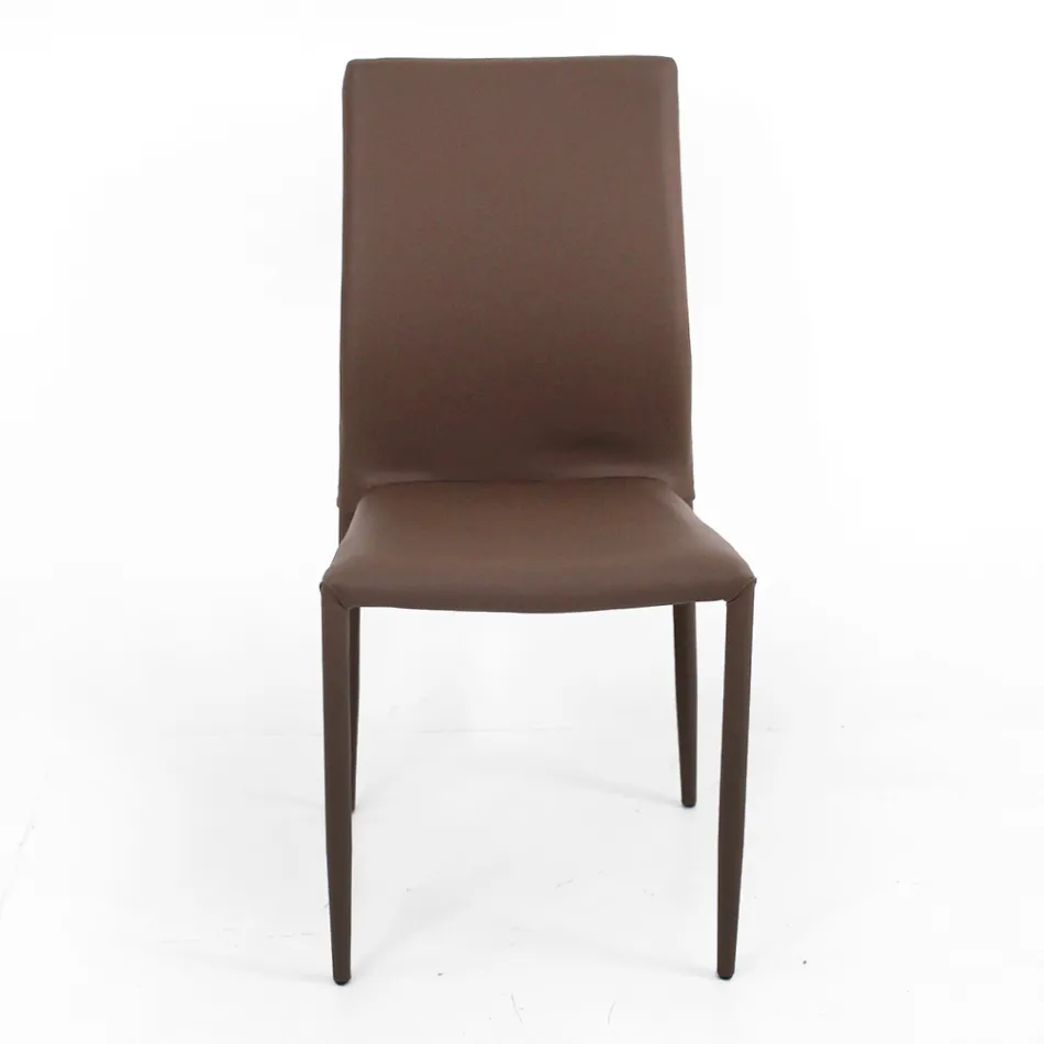 Desio moderner Design-Stuhl aus Öko-Leder für Küche oder Esszimmer Viadurini