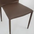 Desio moderner Design-Stuhl aus Öko-Leder für Küche oder Esszimmer Viadurini