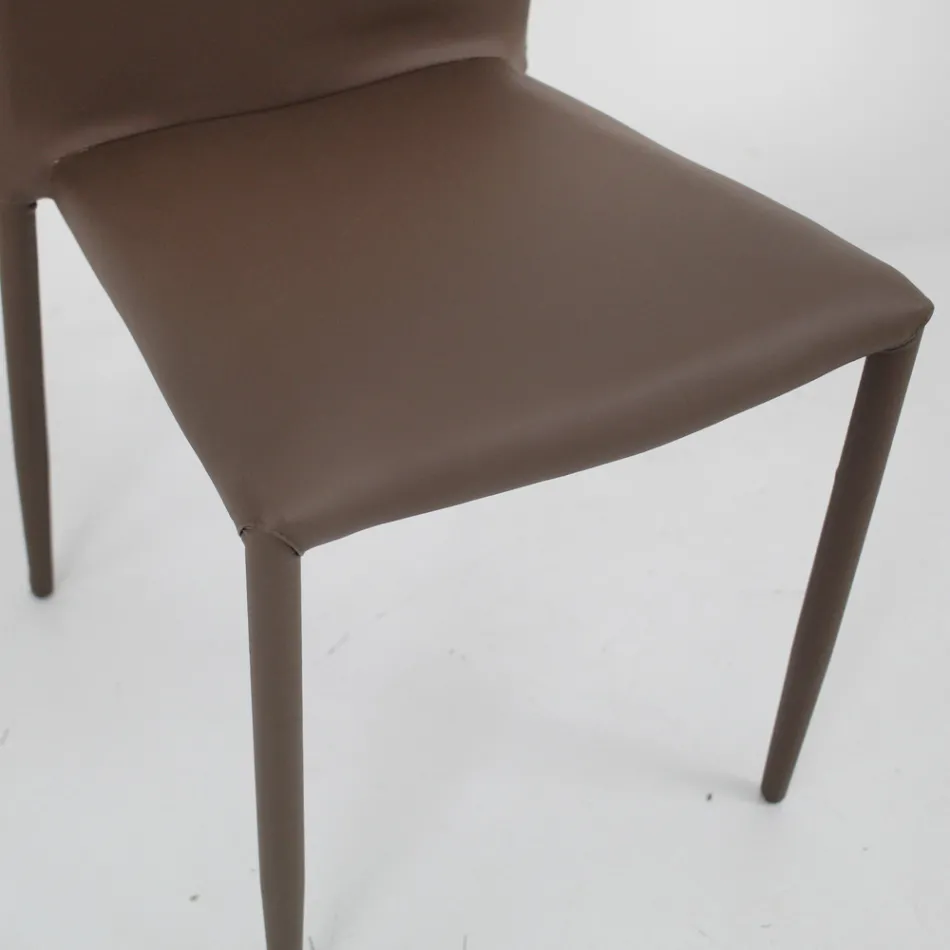 Desio moderner Design-Stuhl aus Öko-Leder für Küche oder Esszimmer Viadurini