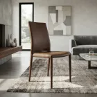 Desio moderner Design-Stuhl aus Öko-Leder für Küche oder Esszimmer Viadurini