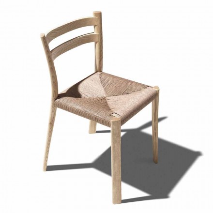 Stuhl aus massiver Esche mit handgewebtem Sitz Made in Italy - Buri Viadurini