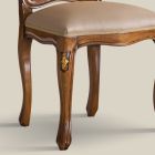 Klassischer Holzstuhl mit luxuriösem Polsterstoff Made in Italy - Majesty Viadurini
