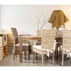 Gartenstuhl aus Holz mit Designerkissen für den Außenbereich – Taffi Viadurini