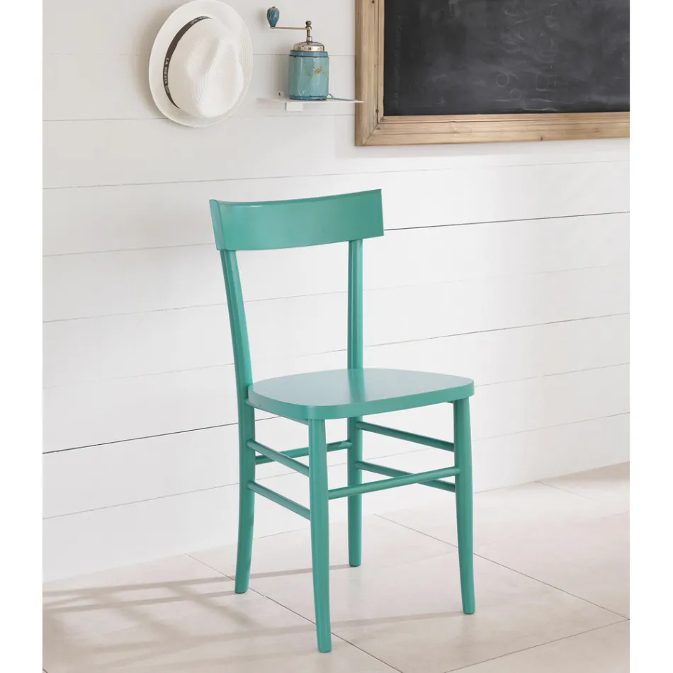 4-teiliger Stuhl aus Buchenholz in modernem Design - Stella Viadurini