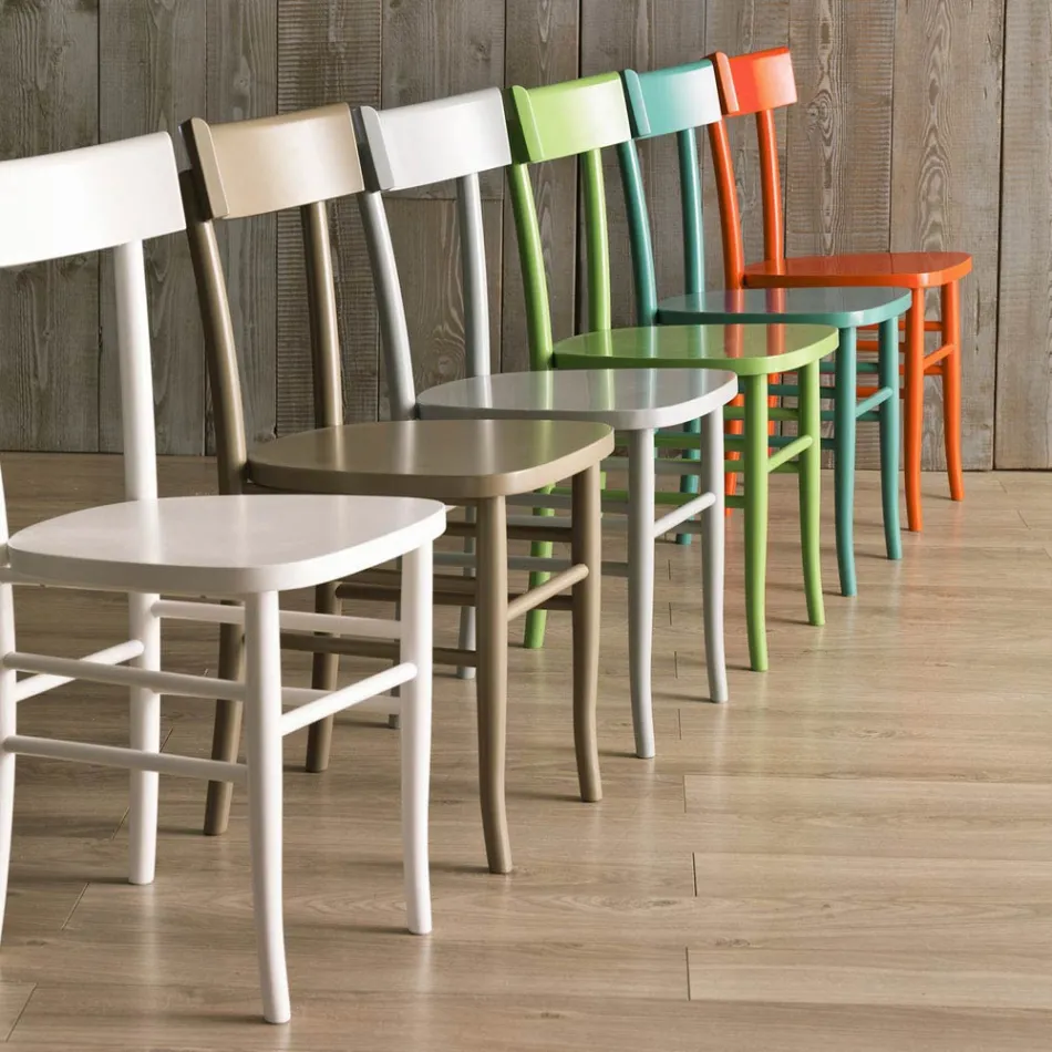 4-teiliger Stuhl aus Buchenholz im modernen Design - Stella Viadurini