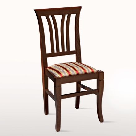 Stuhl aus Buchenholz und Sitz aus klassischem Designstoff - Ornella Viadurini