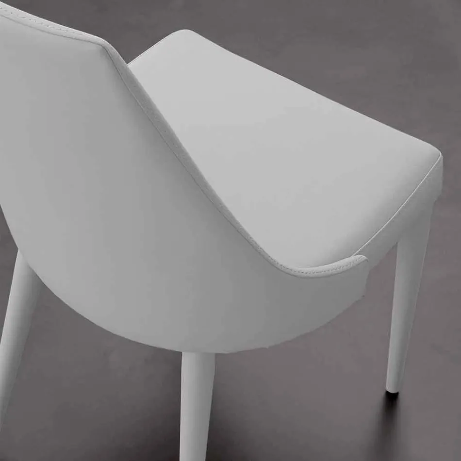 Metallstuhl komplett mit Nepitella-Ökoleder bezogen Viadurini