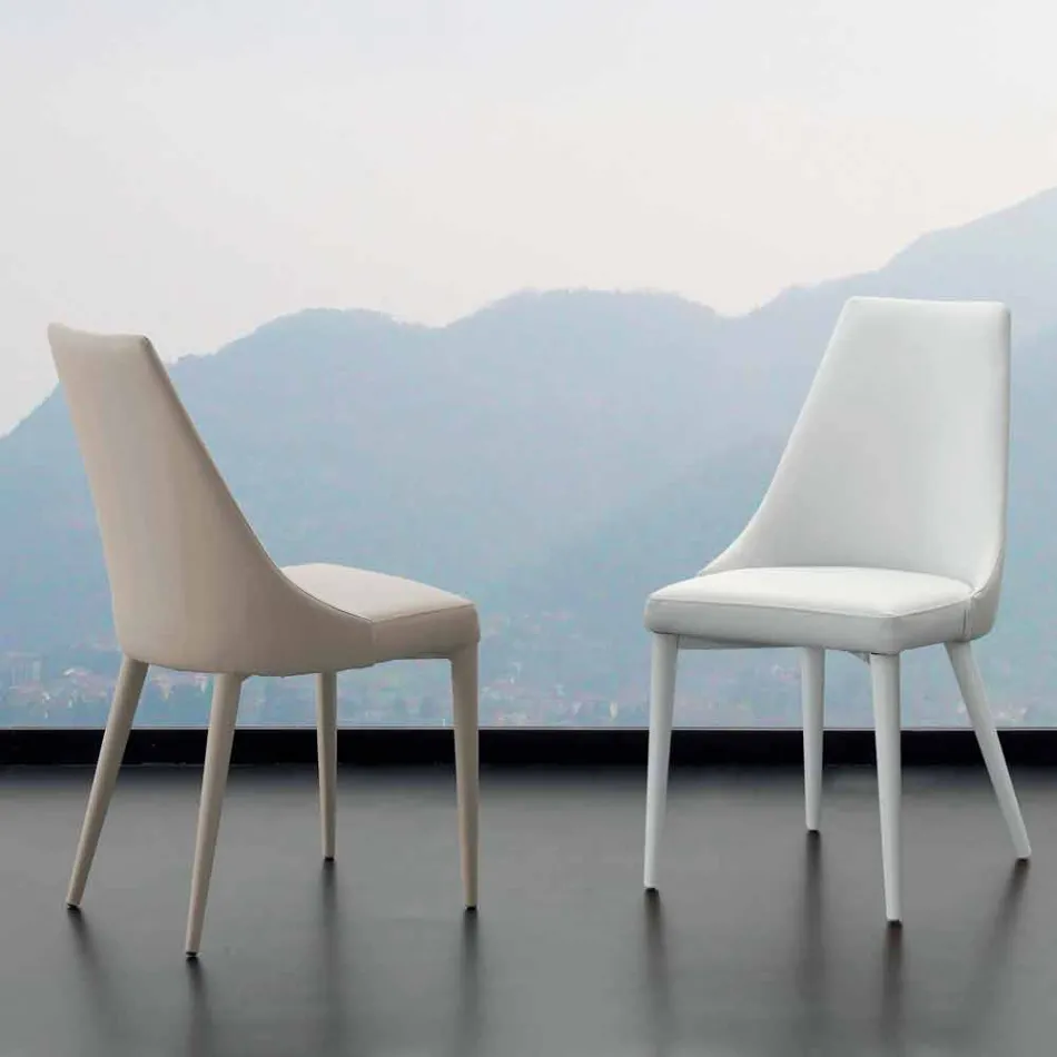 Metallstuhl komplett mit Nepitella-Ökoleder bezogen Viadurini