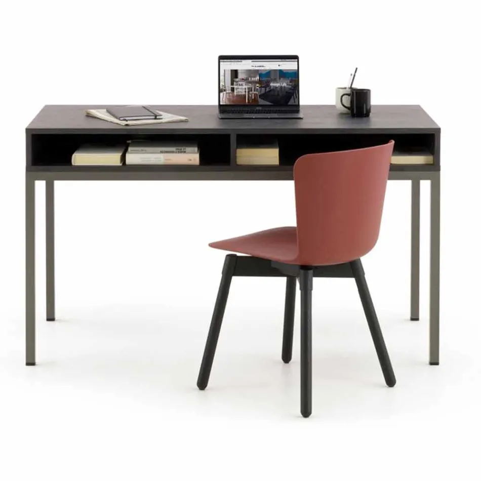 Polypropylen Stuhl mit gebeizter Eichenbasis Made in Italy, 2 Stück - Scandio Viadurini