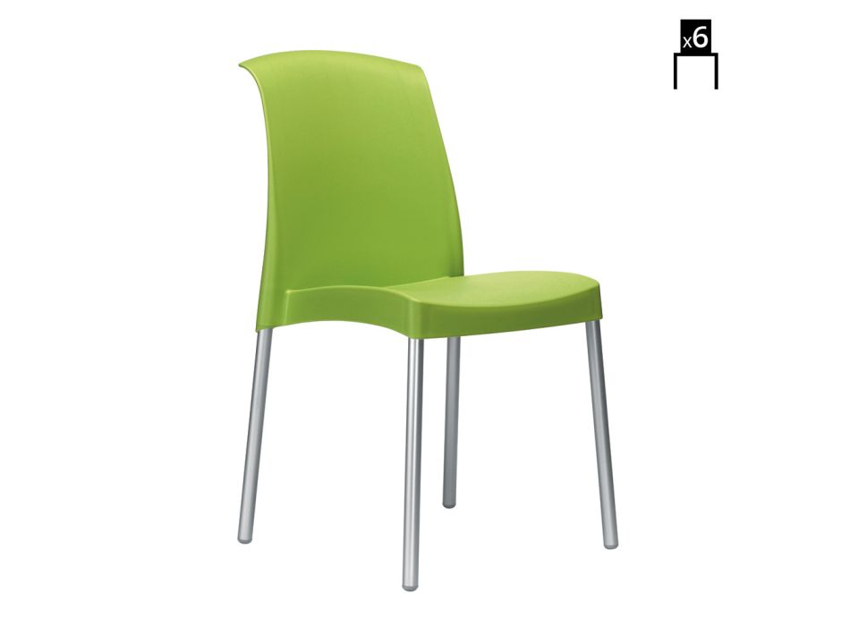 Stuhl aus Technopolymer und Aluminium Made in Italy 6 Stück - Fernanda Viadurini