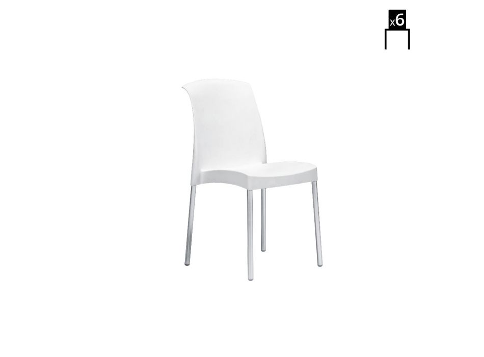 Stuhl aus Technopolymer und Aluminium Made in Italy 6 Stück - Fernanda Viadurini