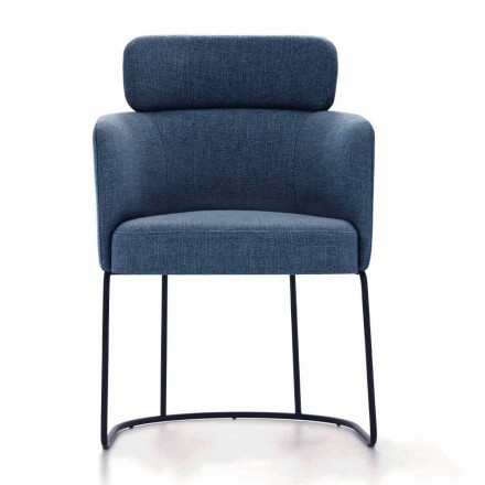 Stoffstuhl mit luxuriöser schwarzer Metallstruktur Made in Italy - Cocoa Viadurini